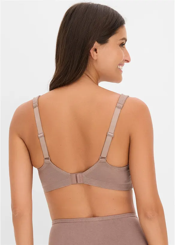 BH utan bygel med ekologisk bomull (2-pack), bonprix
