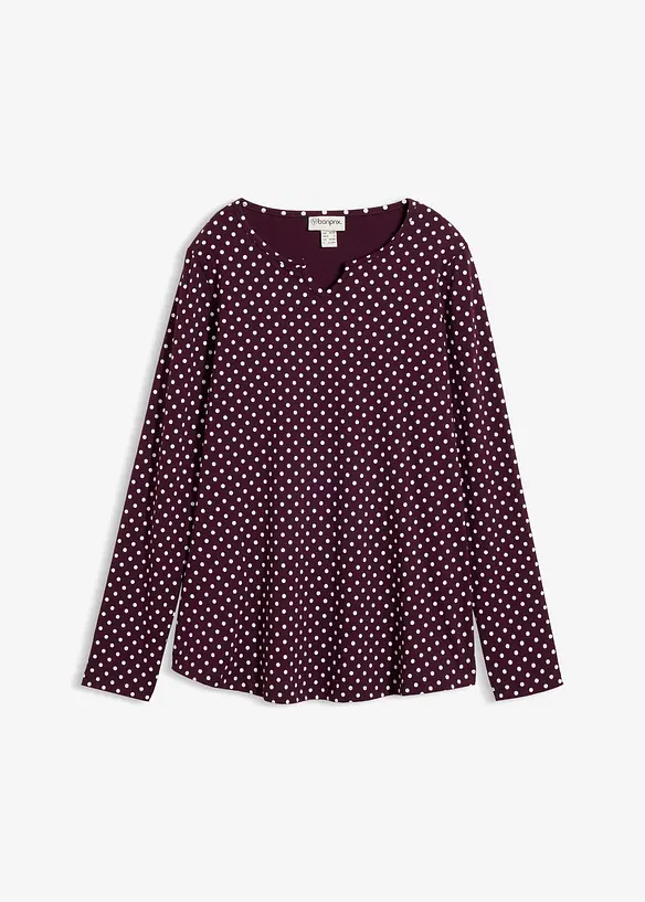 L&aring;ng&auml;rmad prickig topp med slits i sidan, bonprix