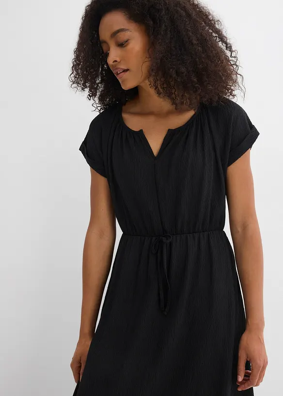 Jerseykl&auml;nning med &aring;tervunnen polyester och fint fall, bonprix