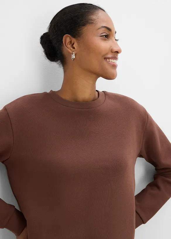 Sweatshirt med leopardm&ouml;nstrad bes&auml;ttning, bonprix
