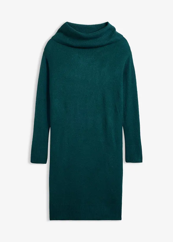 Stickad oversizekl&auml;nning med polokrage, bonprix