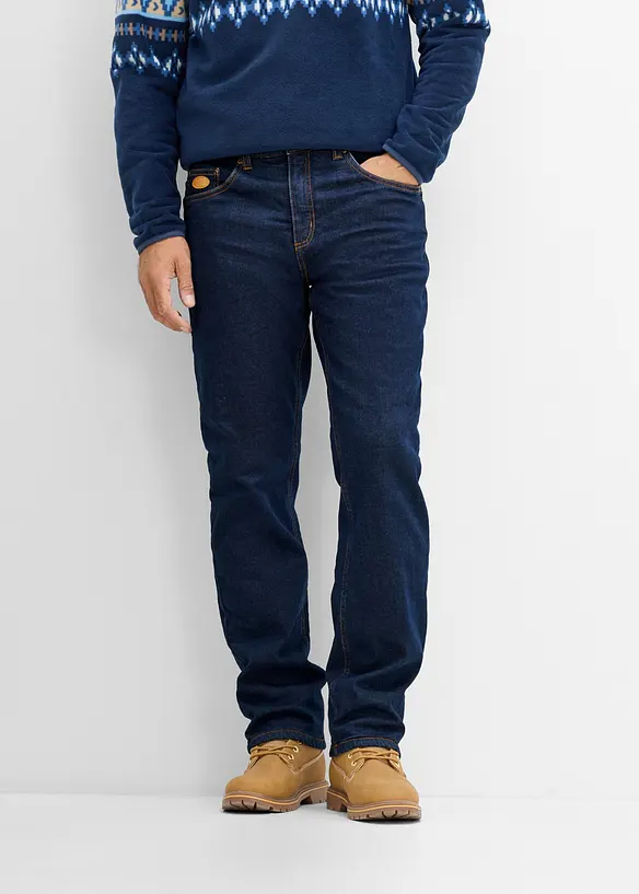 Jeans med v&auml;rmande fleecefoder, Classic Fit, bonprix