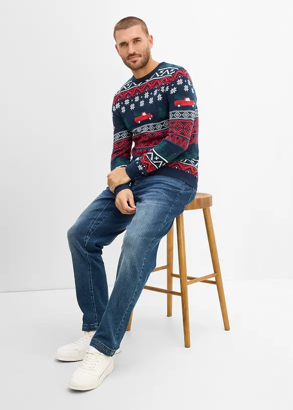 Finstickad tr&ouml;ja med julmotiv, bonprix
