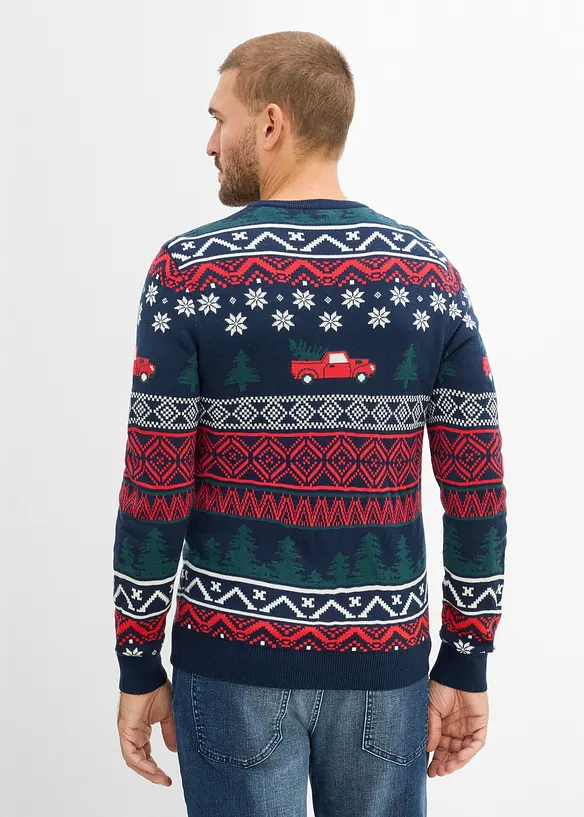 Finstickad tr&ouml;ja med julmotiv, bonprix