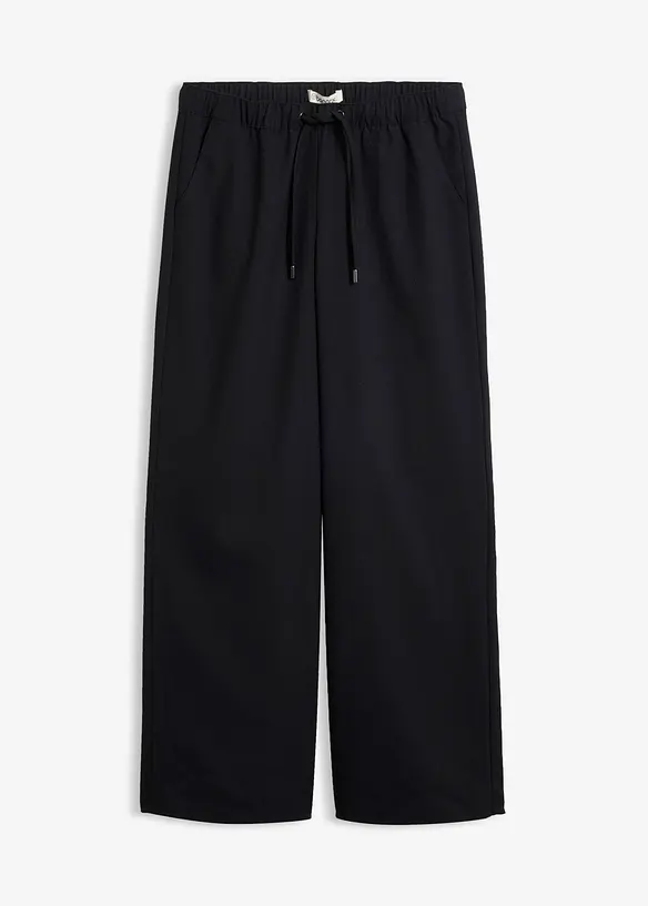 Byxa av viskosmix med yllelook, bonprix