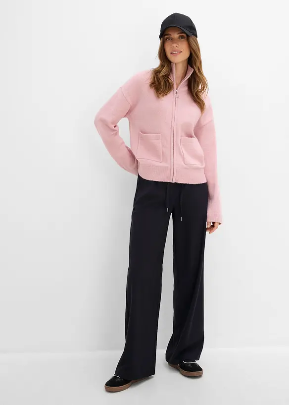 Byxa av viskosmix med yllelook, bonprix