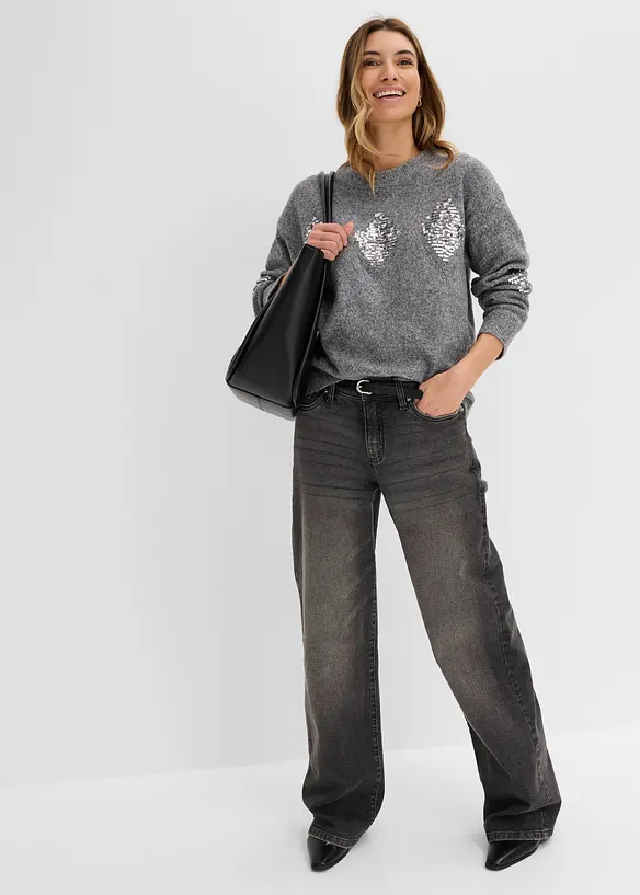Tr&ouml;ja med paljettapplikation, bonprix