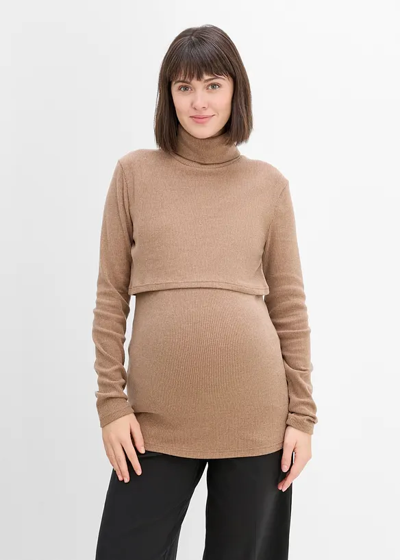 Mysig mammatr&ouml;ja med amnings&ouml;ppning och polokrage, bonprix