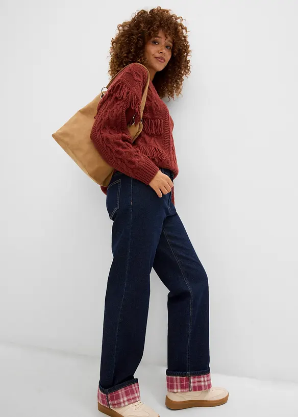 Jeans med h&ouml;g midja, Straight, bonprix