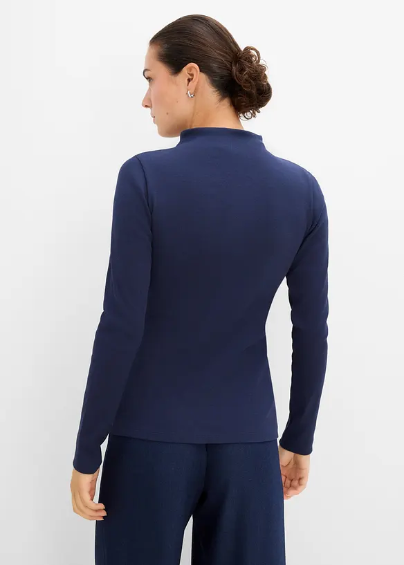 L&aring;ng&auml;rmad topp i ribbat material, bonprix