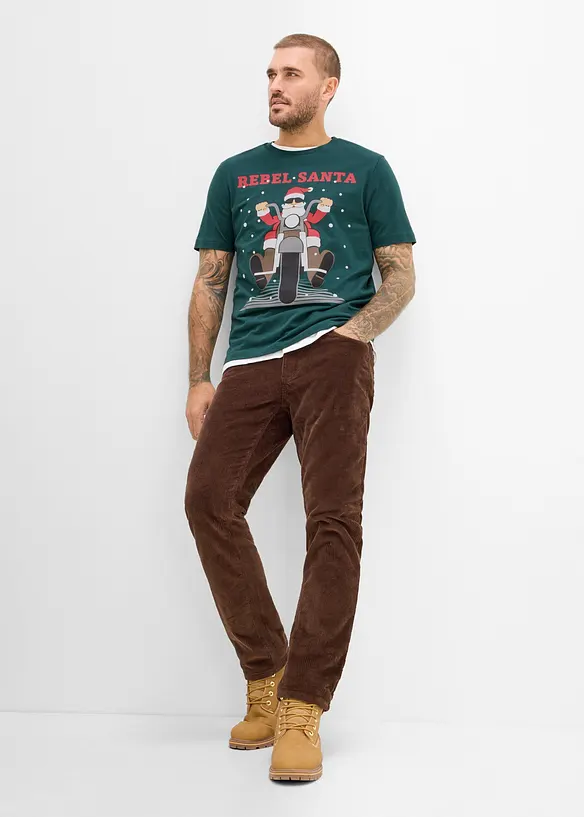 T-shirt med julmotiv i ekologisk bomull, bonprix