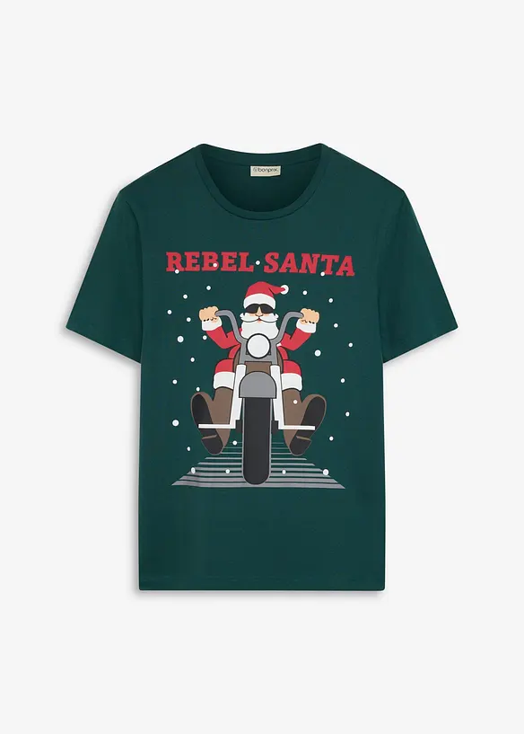 T-shirt med julmotiv i ekologisk bomull, bonprix