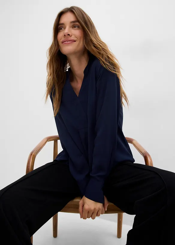 A-linjeformad chiffongblus, bonprix