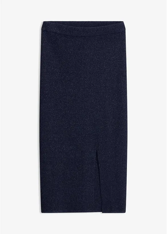Finstickad kjol av mjuk viskosmix, bonprix