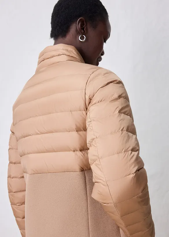 Dunkappa i materialmix med ull, bonprix
