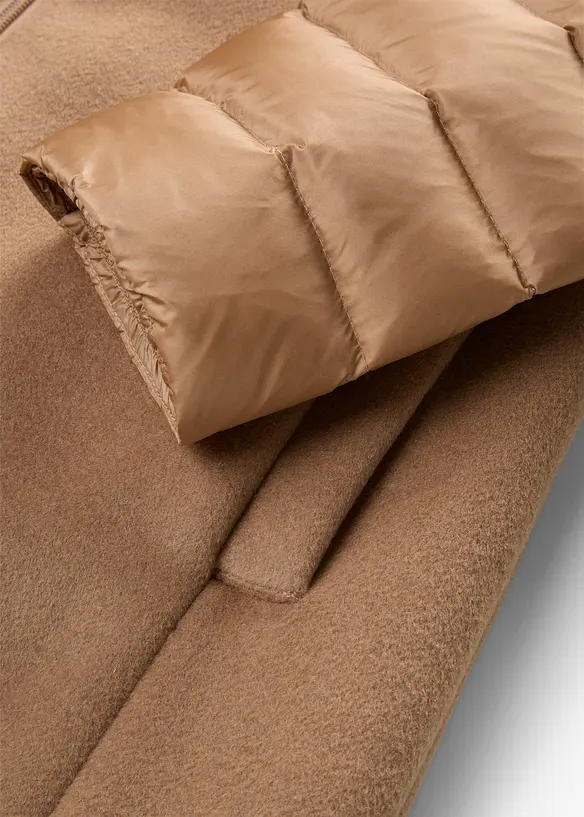 Dunkappa i materialmix med ull, bonprix