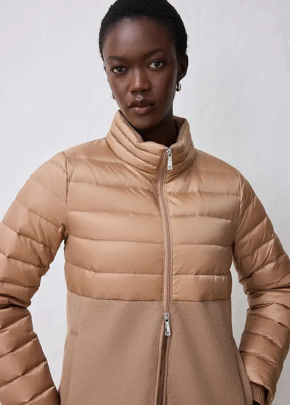 Dunkappa i materialmix med ull, bonprix