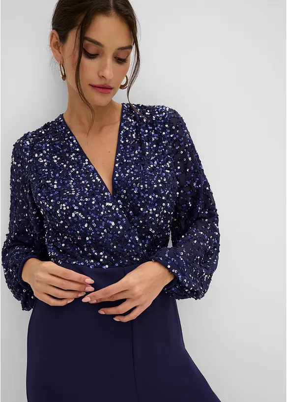Jumpsuit med paljettbroderi, bonprix