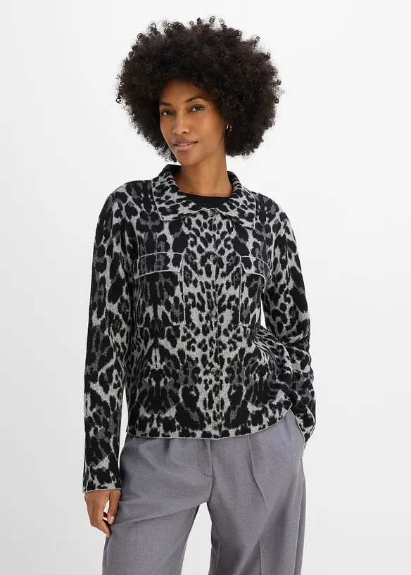 Jacquardm&ouml;nstrad cardigan, bonprix