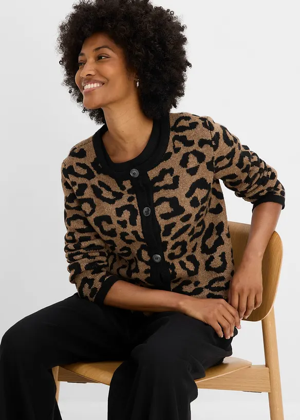 Jacquardm&ouml;nstrad cardigan, bonprix