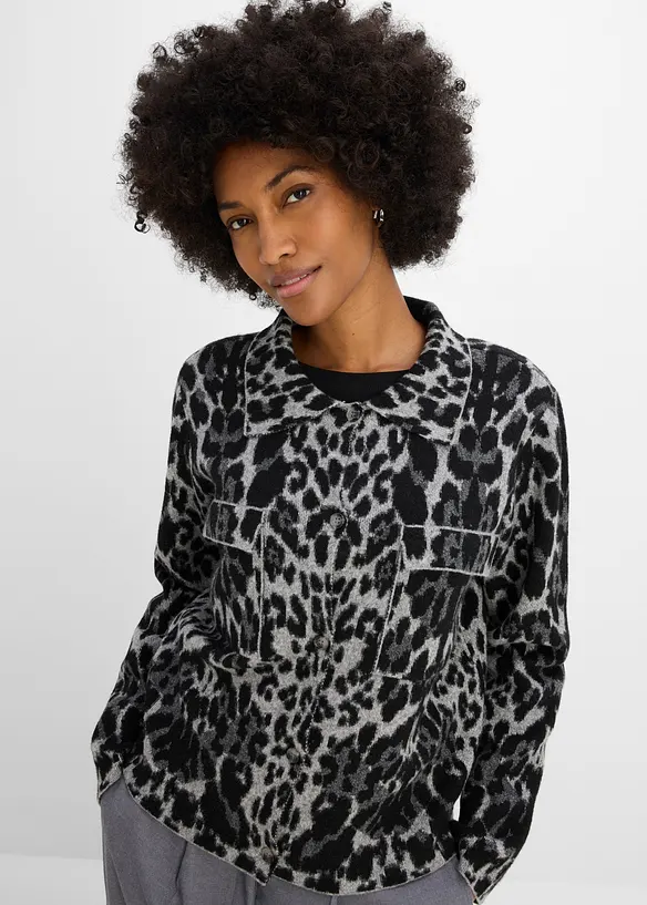 Jacquardm&ouml;nstrad cardigan, bonprix