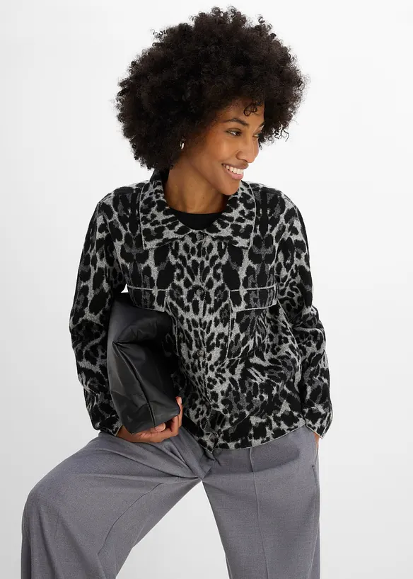 Jacquardm&ouml;nstrad cardigan, bonprix
