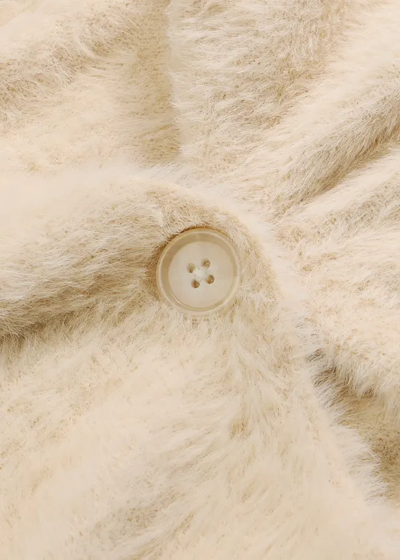 Stickad kofta av fj&auml;dergarn, bonprix