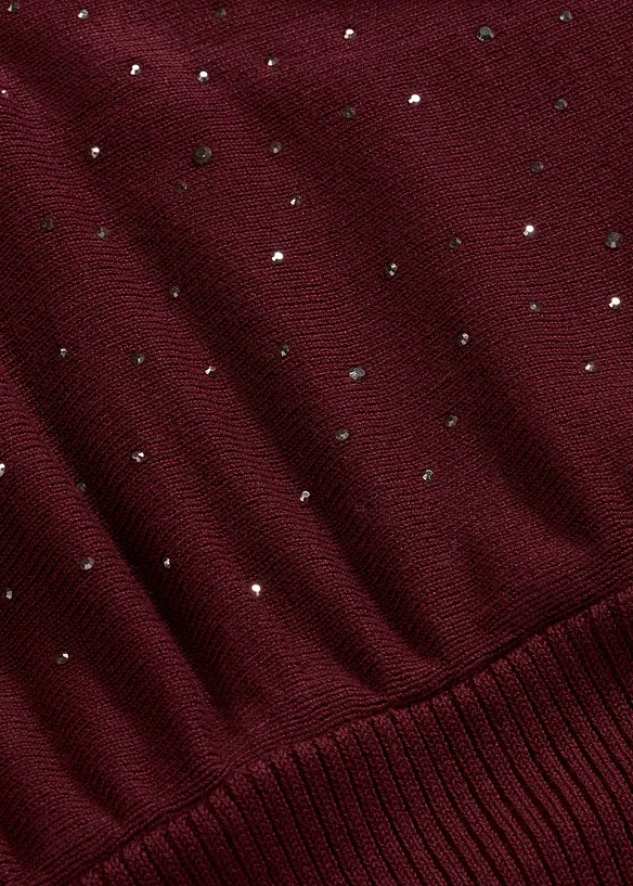 Stickad kl&auml;nning med glitterstenar, bonprix