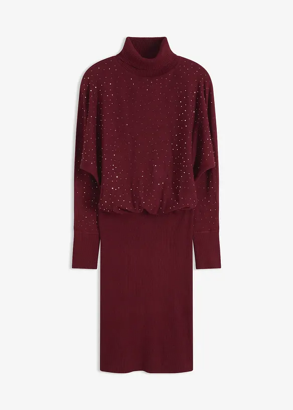 Stickad kl&auml;nning med glitterstenar, bonprix