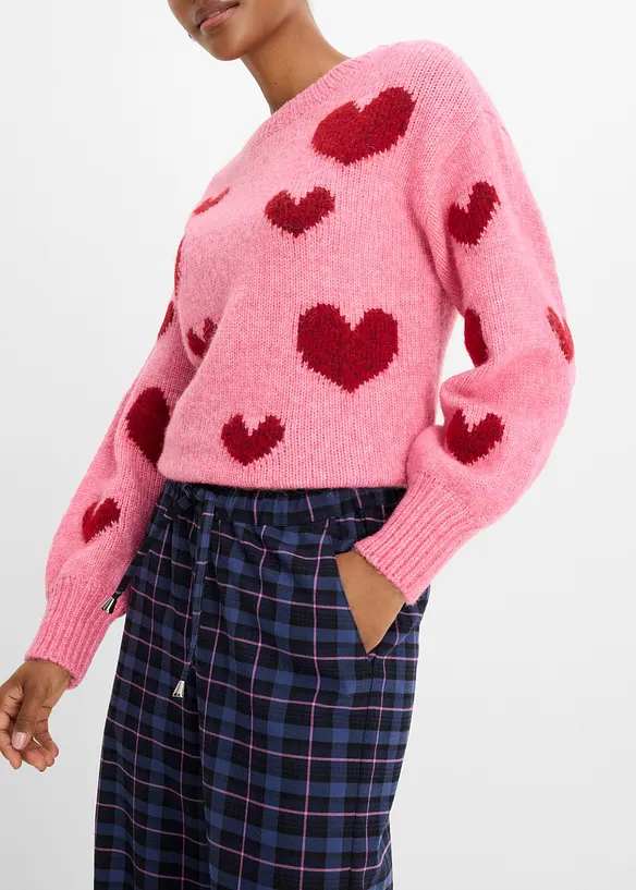 Byxa med yllelook och bekv&auml;m midja, bonprix