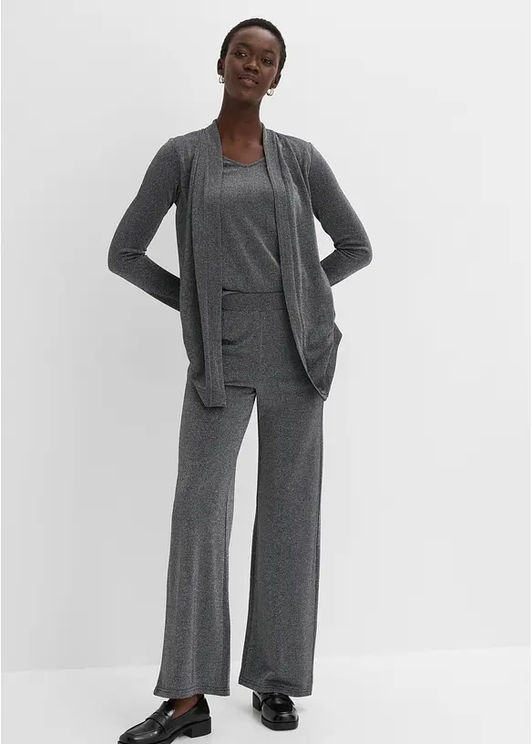 Glittrande topp och byxa (2 delar), bonprix