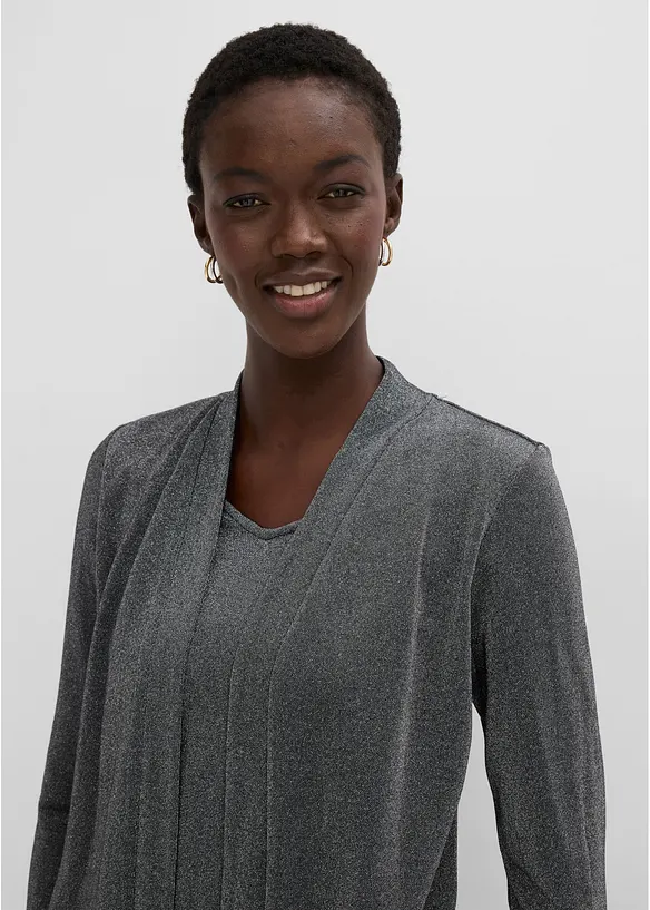 Glittrande topp och byxa (2 delar), bonprix