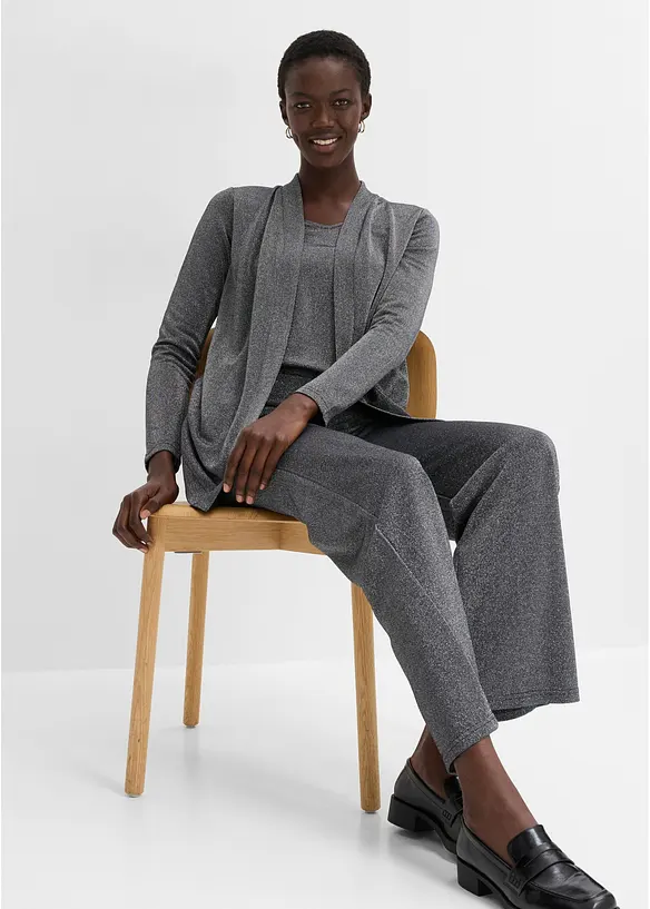Glittrande topp och byxa (2 delar), bonprix