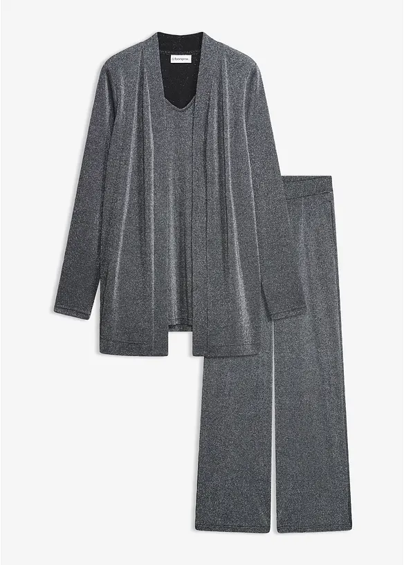 Glittrande topp och byxa (2 delar), bonprix