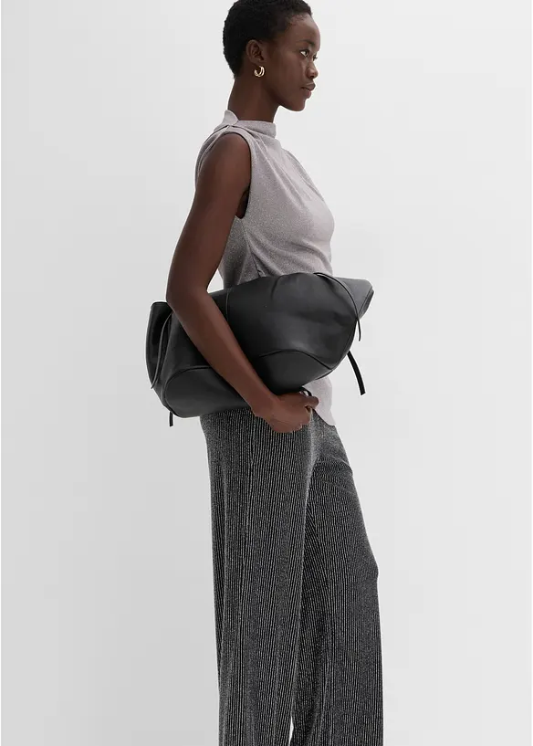 Topp med asymmetrisk nederkant och glitter, bonprix