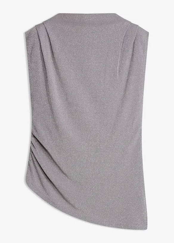 Topp med asymmetrisk nederkant och glitter, bonprix