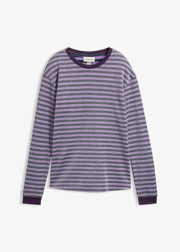 L&aring;ng&auml;rmad topp med glittergarn, bonprix