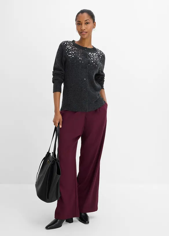 Cardigan med gnistrande paljetter, bonprix