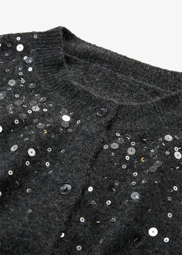 Cardigan med gnistrande paljetter, bonprix