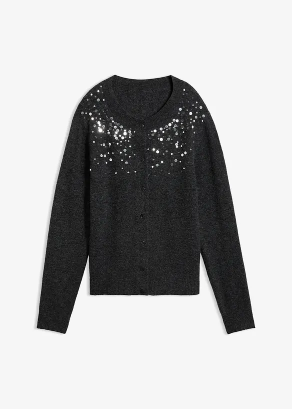 Cardigan med gnistrande paljetter, bonprix