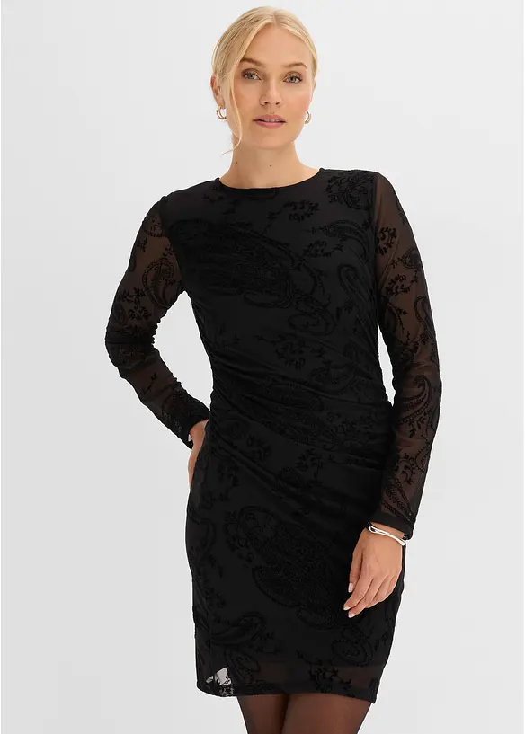 Jerseykl&auml;nning av tunn mesh, bonprix