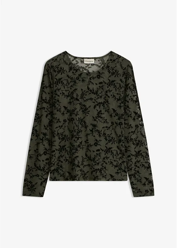 L&aring;ng&auml;rmad topp i mjuk mesh, bonprix