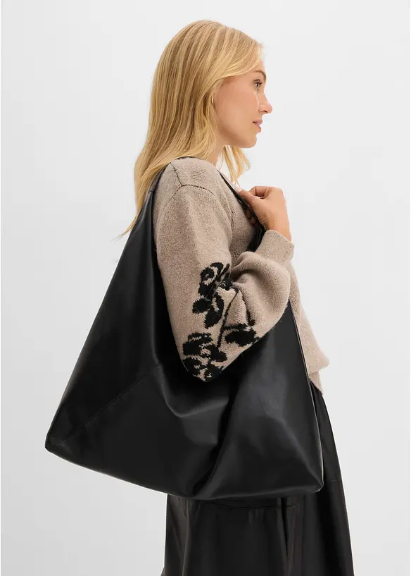 Finstickad tr&ouml;ja med ballong&auml;rmar, bonprix