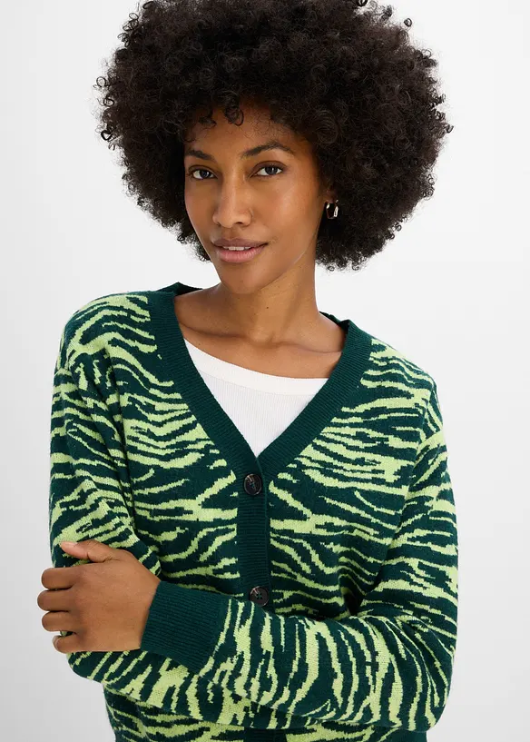 Jacquardm&ouml;nstrad cardigan, bonprix