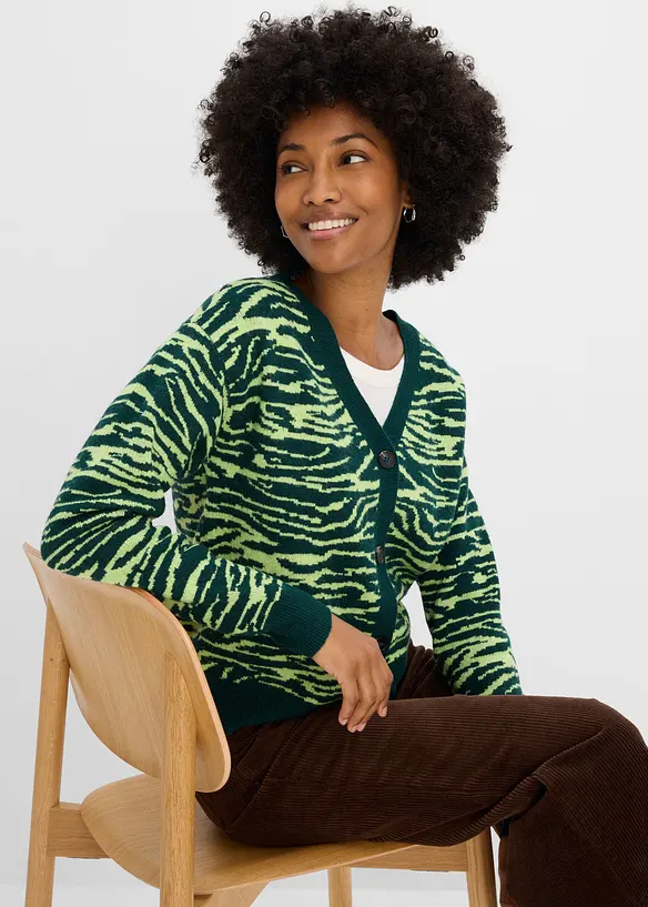 Jacquardm&ouml;nstrad cardigan, bonprix