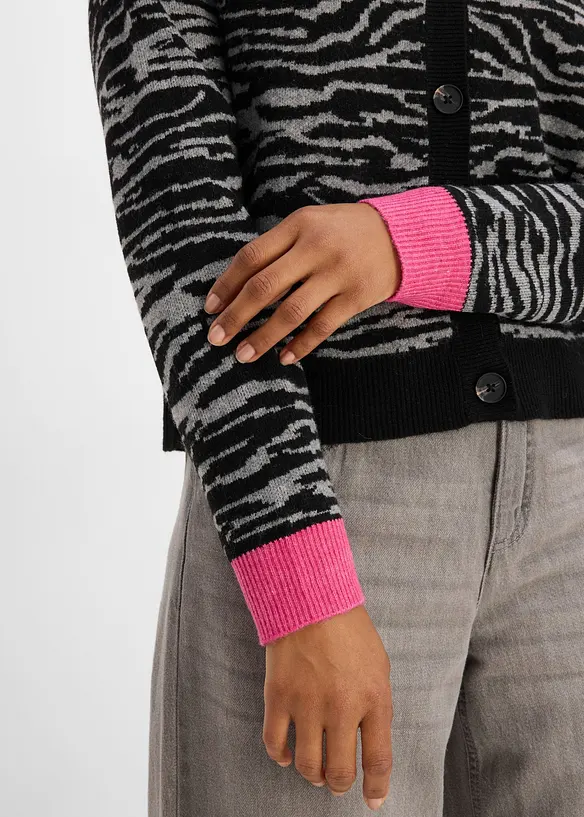 Jacquardm&ouml;nstrad cardigan, bonprix
