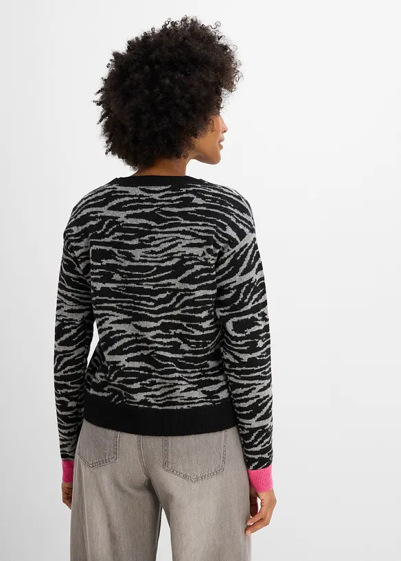 Jacquardm&ouml;nstrad cardigan, bonprix