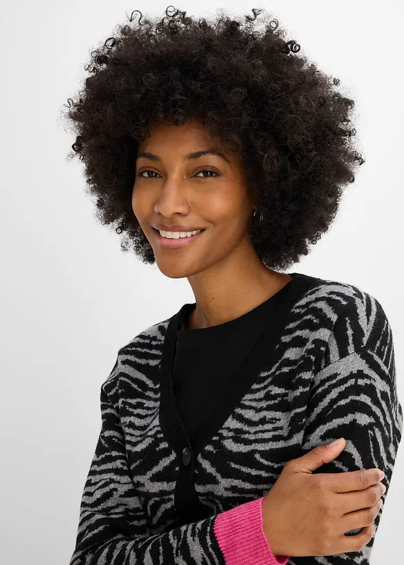 Jacquardm&ouml;nstrad cardigan, bonprix