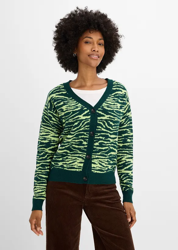 Jacquardm&ouml;nstrad cardigan, bonprix