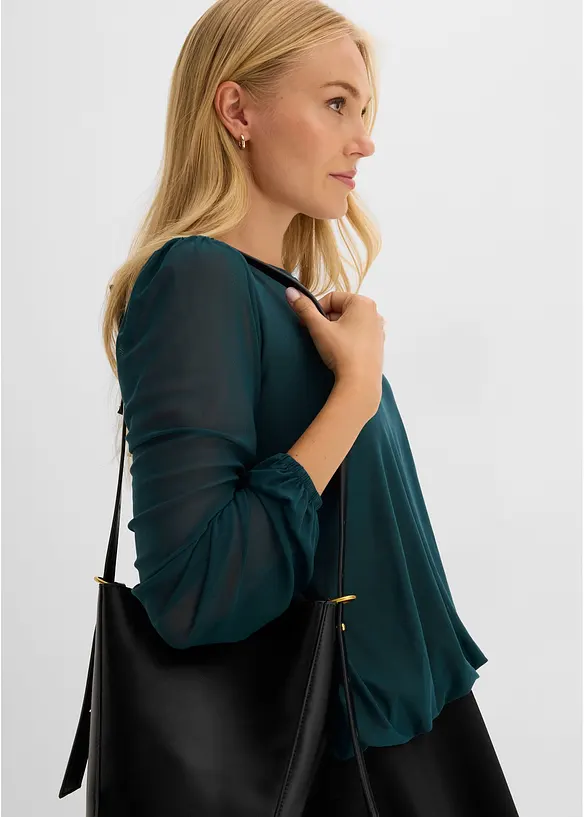 L&aring;ng&auml;rmad topp i mjuk mesh, bonprix